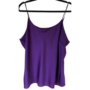 Express Purple Satin Cami Tank | Y2K Minimalist Slip Top XL